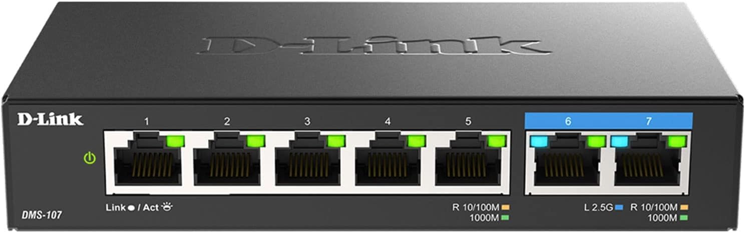 D-Link DMS-107 7-Port Gaming Switch for High-Speed Home Networks