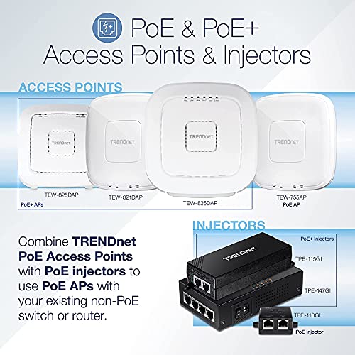 Gigabit PoE Plus Injector for Home/Small Business, Black
